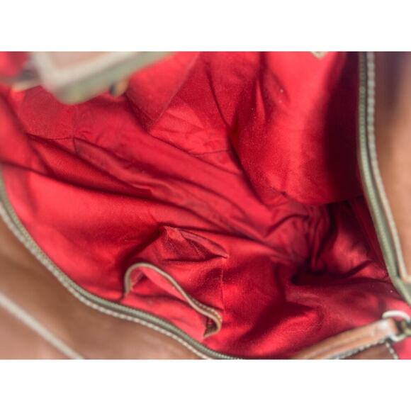 FINAL CLEARANCE! Dooney & Bourke AUTHENTIC VINTAGE Tan & Brown Handbag Purse - Picture 11 of 14